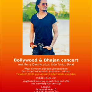 Bollywood & Bhajan concert met Berry Damrie o.b.v. Indo Fusion Band Inclusive €1.50 admin fee